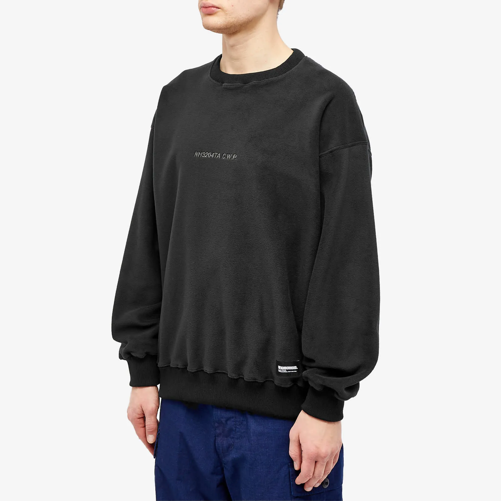 Neighborhood Fleece Crew Sweater, black