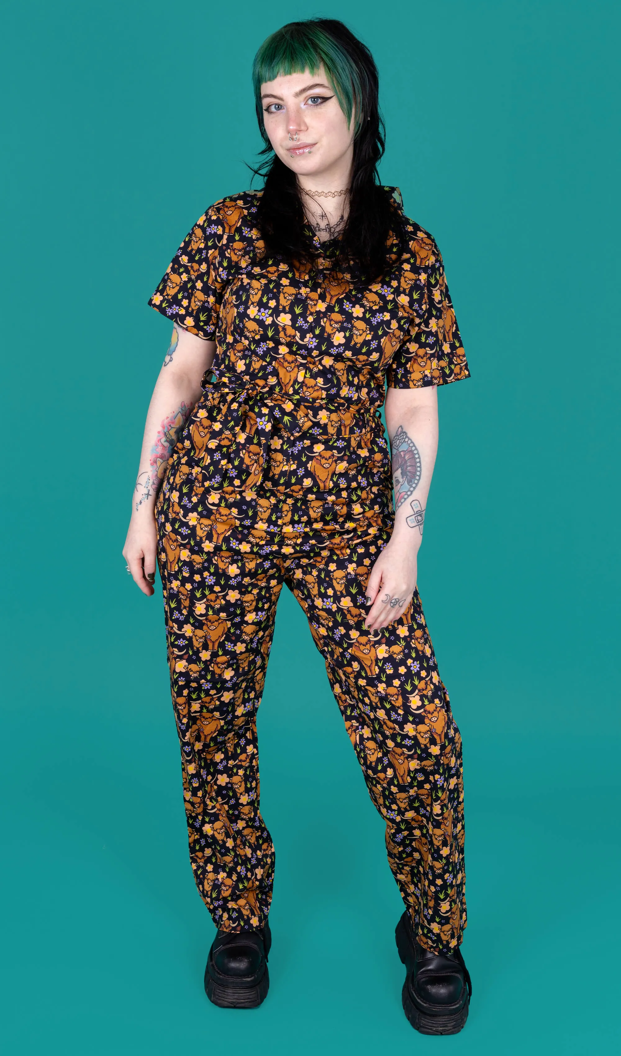 New Improved Highland Cows Stretch Jumpsuit