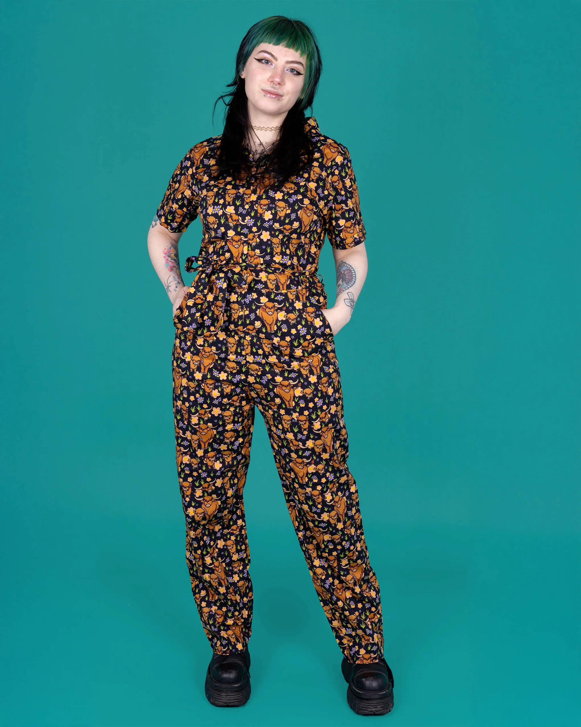 New Improved Highland Cows Stretch Jumpsuit