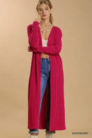 Open Front Cardigan w/ Side Slits