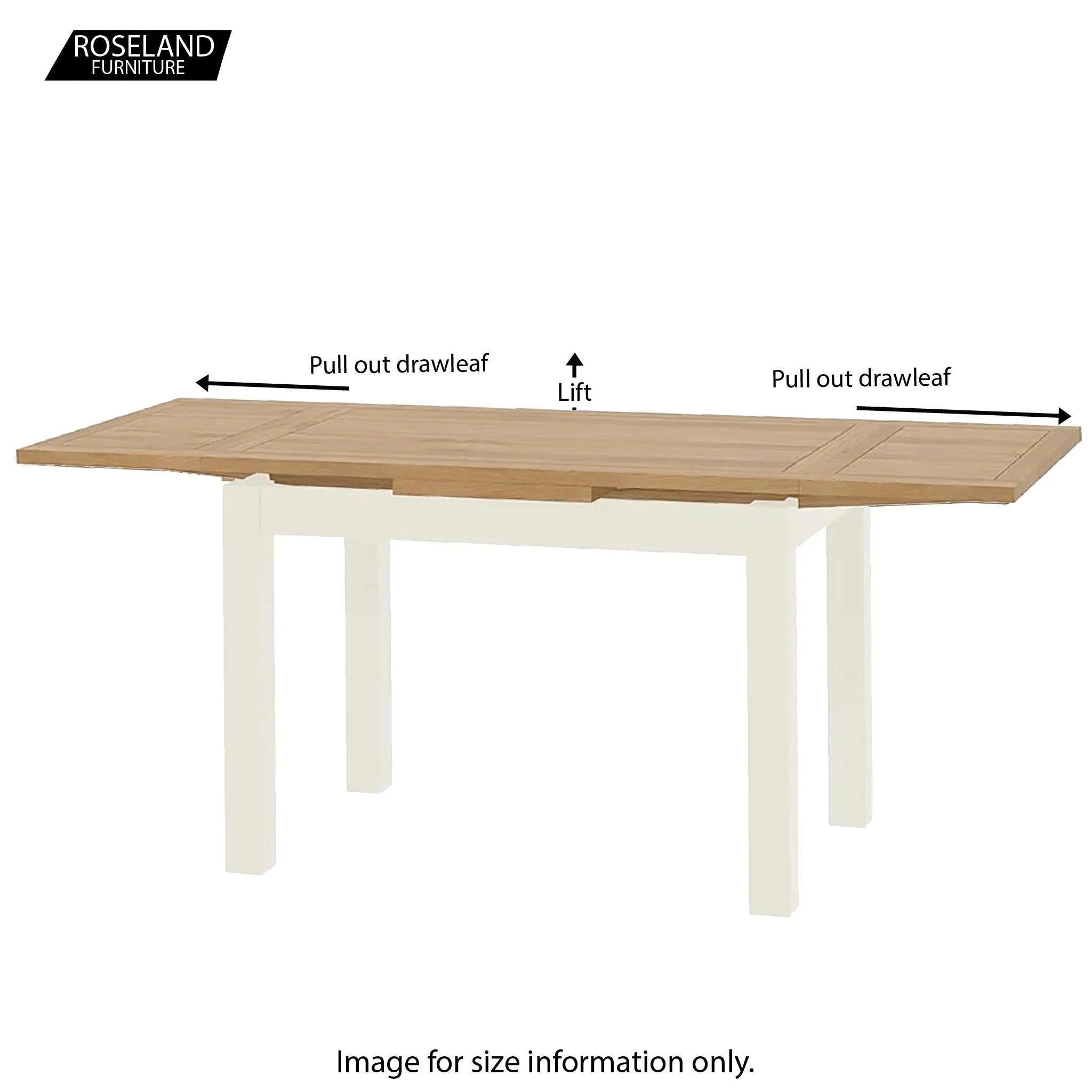 Padstow White Lift Top Draw Leaf Dining Table 120-200cm