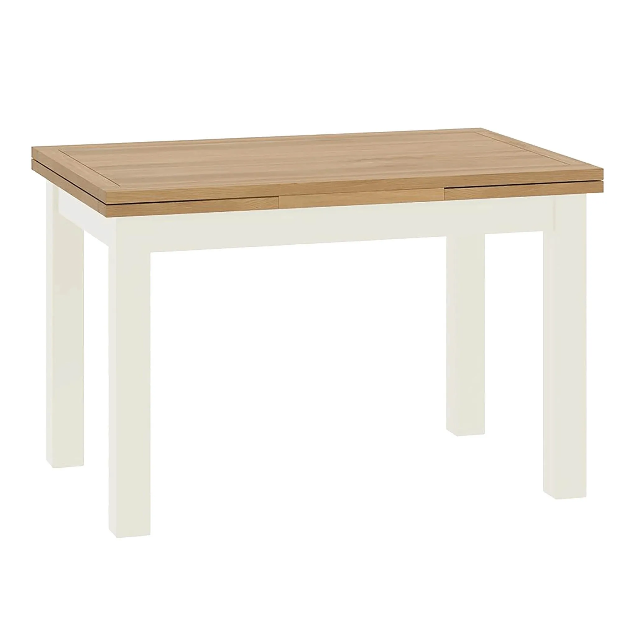 Padstow White Lift Top Draw Leaf Dining Table 120-200cm