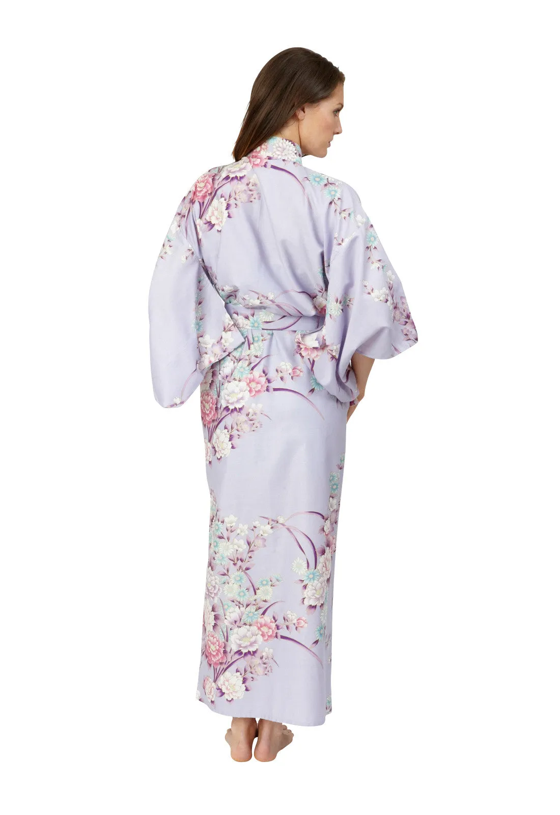 Peony & Chrysanthemum Long Cotton Kimono