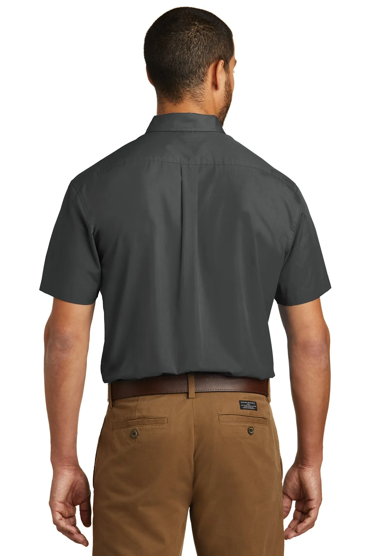 Port Authority Short Sleeve Carefree Custom Poplin Shirts, Graphite