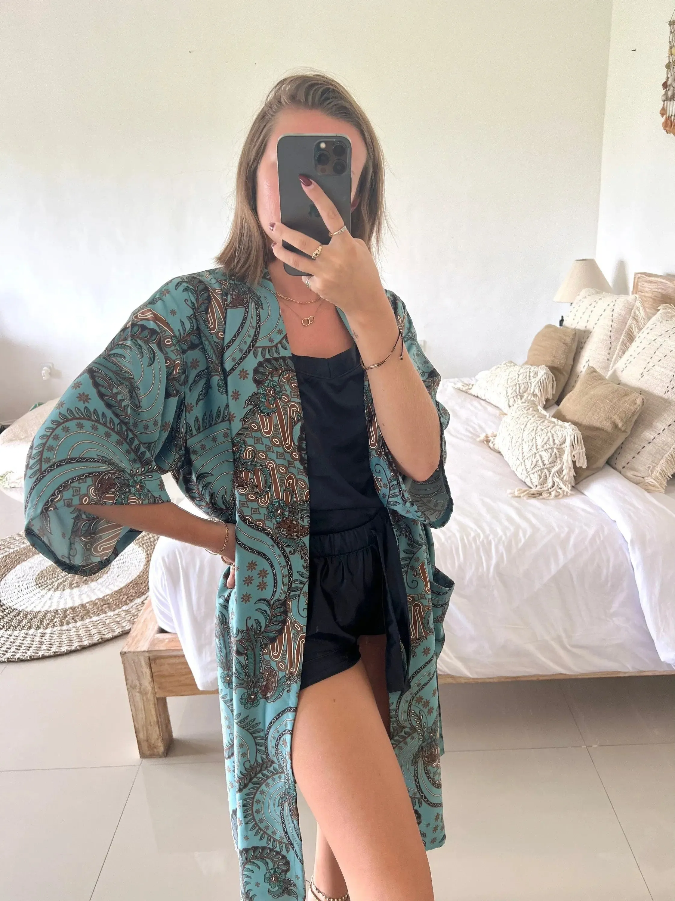 Powder Blue Unisex Kimono Robe