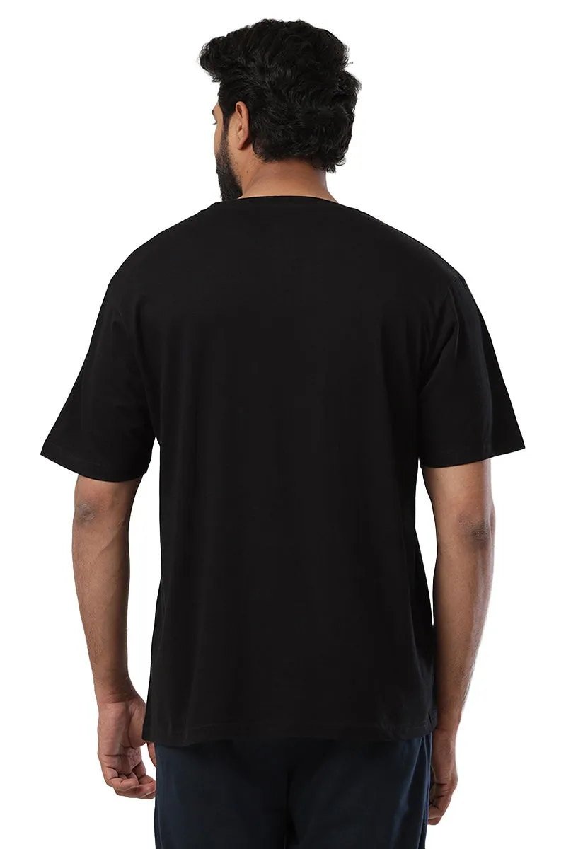 Round Neck - Black Solid T-Shirts For Men | Ariser