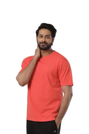 Round Neck - Orange Solid T-Shirts For Men | Ariser