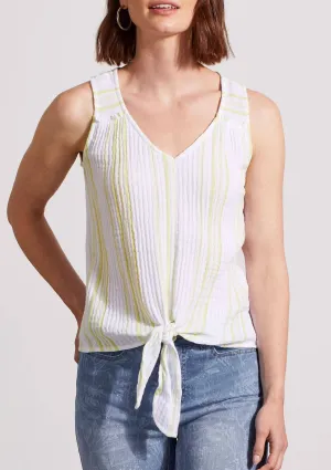 Sleeveless Blouse with Knot - Lime Twist