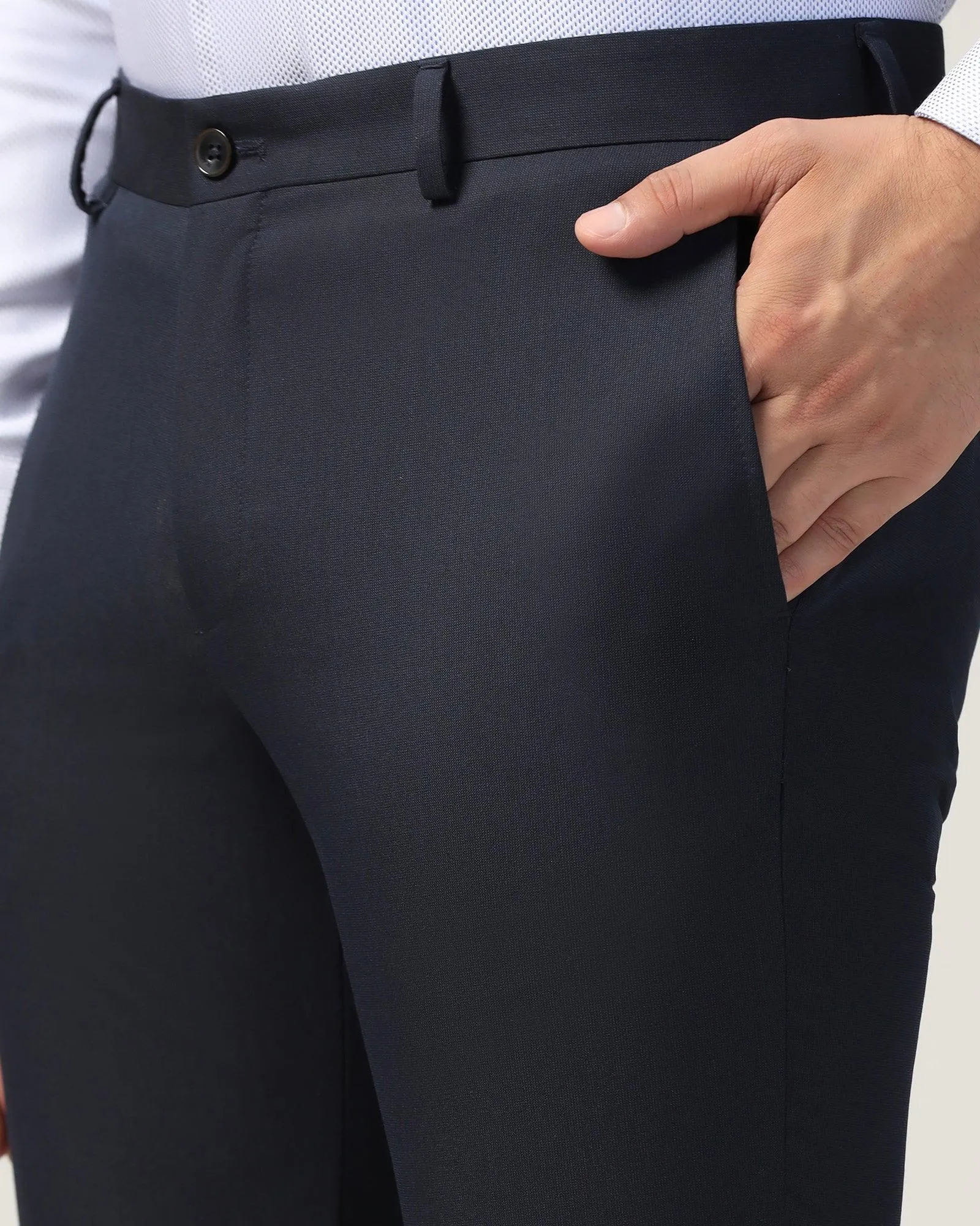 Slim Fit B-91 Formal Navy Textured Trouser - Gladiator