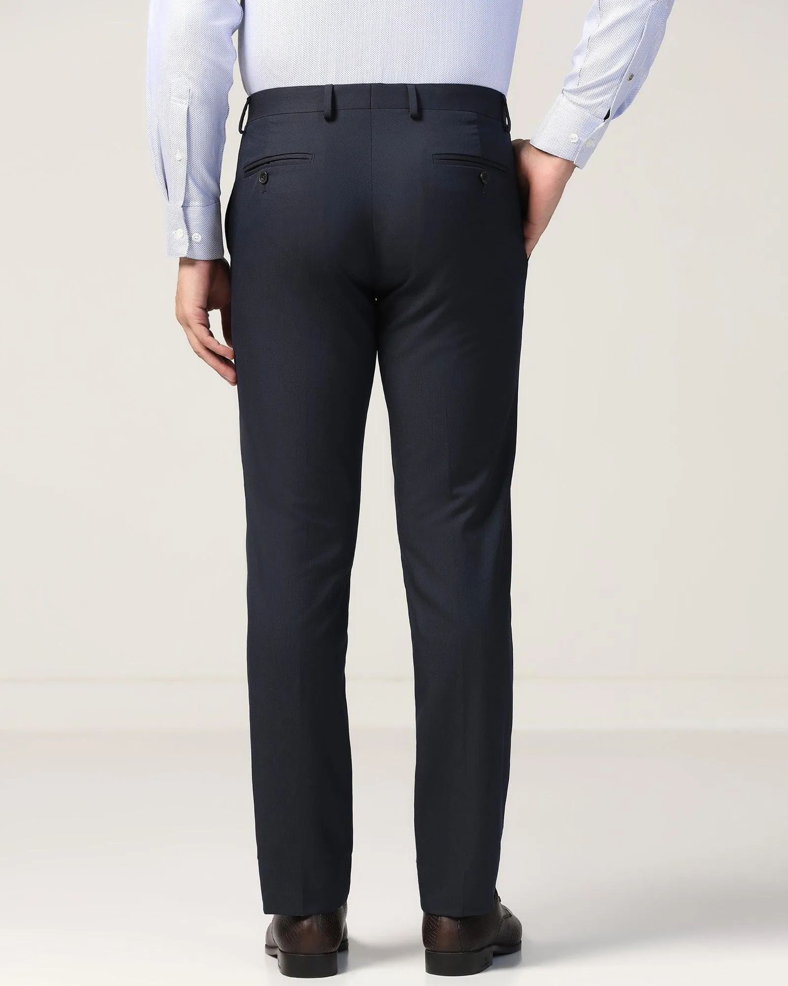 Slim Fit B-91 Formal Navy Textured Trouser - Gladiator