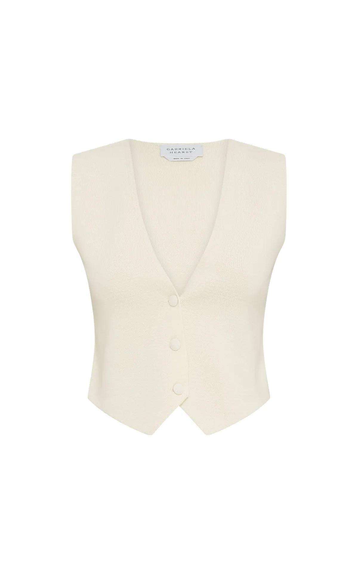 Styx Knit Vest in Ivory Merino Wool Cashmere