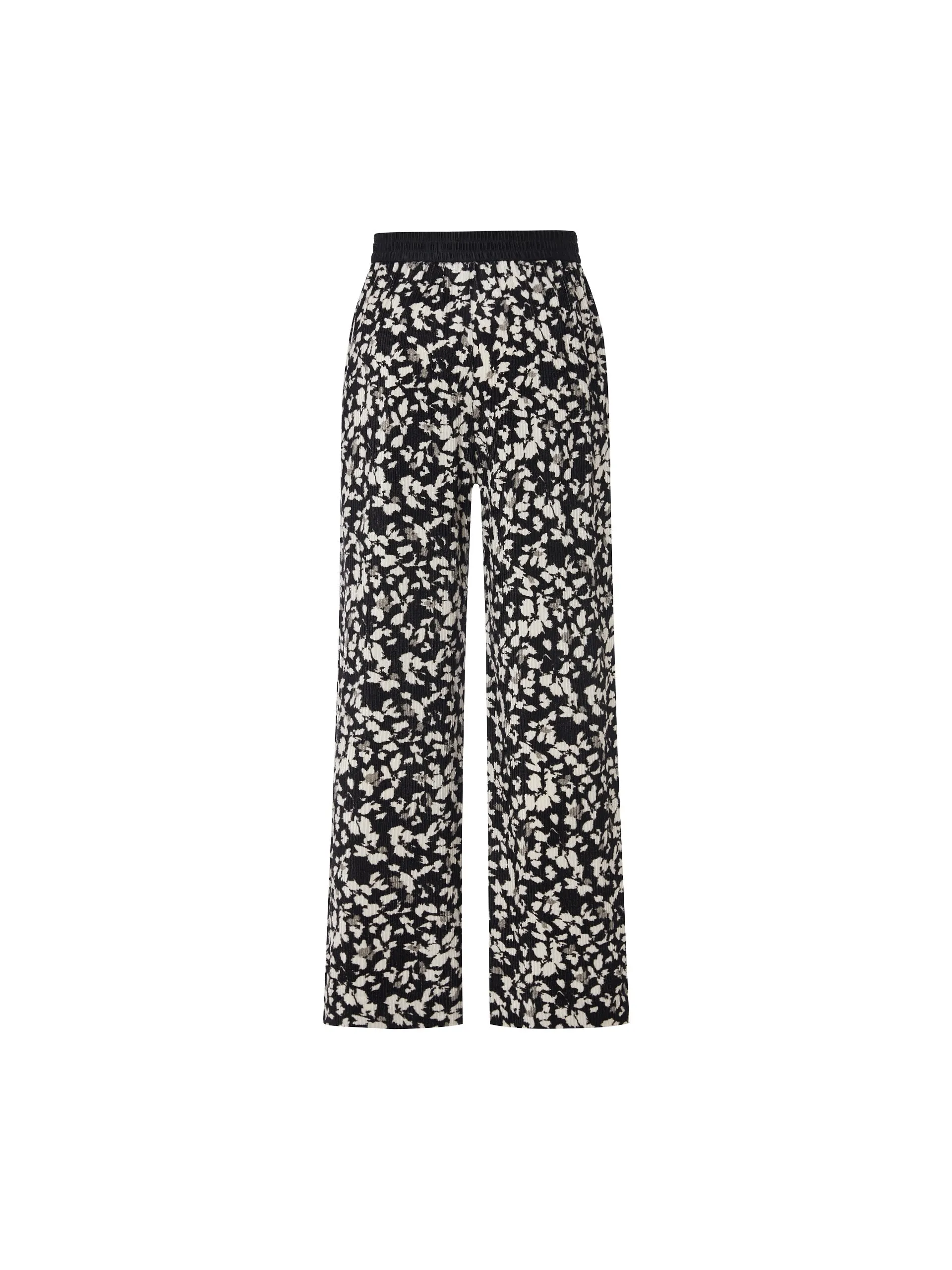 Textured Floral Print Pants