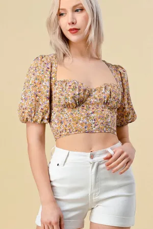 Trendy Floral Tie Back Top