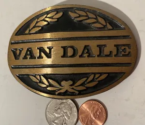 Vintage Metal Belt Buckle, Brass, Van Dale, Dynabuckle, Heavy Duty, Quality, Clothing Accessory, Fashion, Collectible, Shelf Display