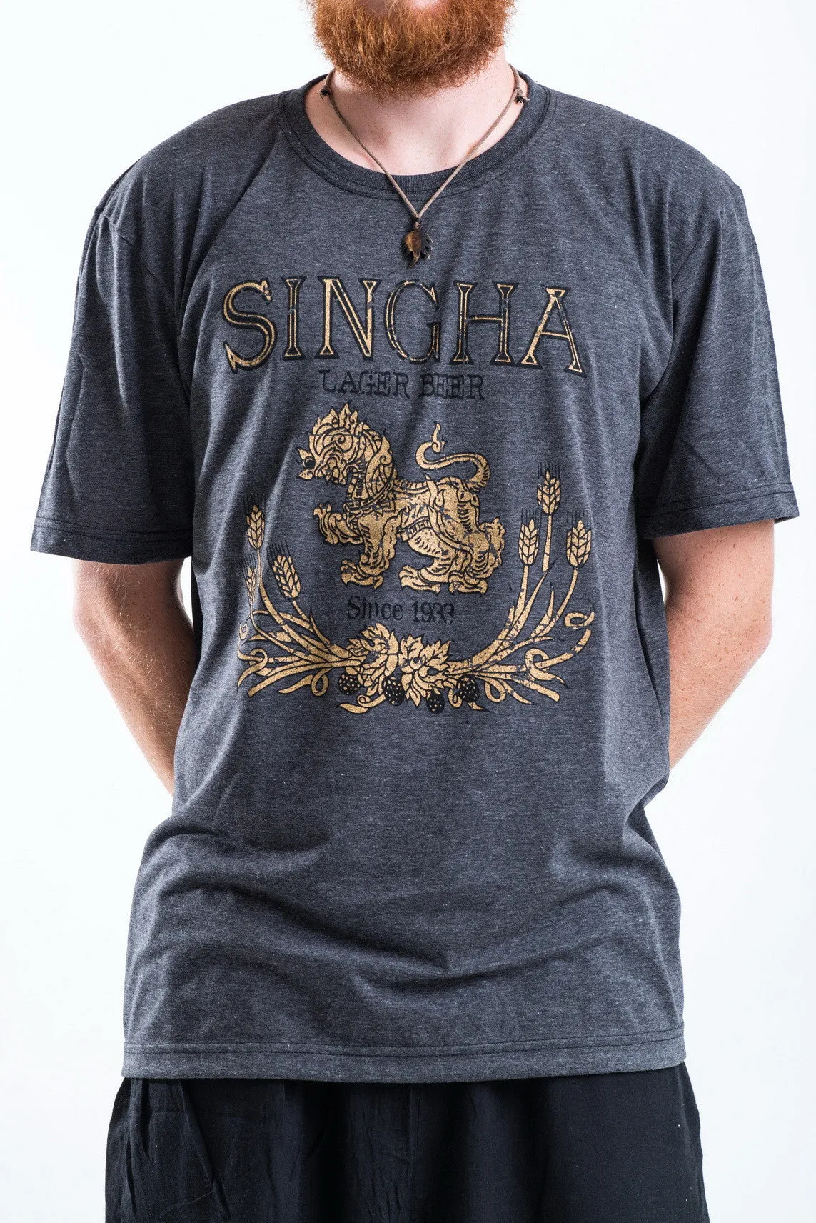 Vintage Style Singha Beer T-Shirt in Black