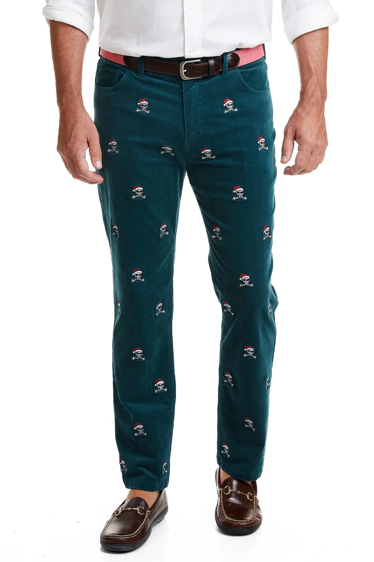 Wayfarer 5-Pocket Pinwale Corduroy Pant Hunter with Christmas Jolly Roger