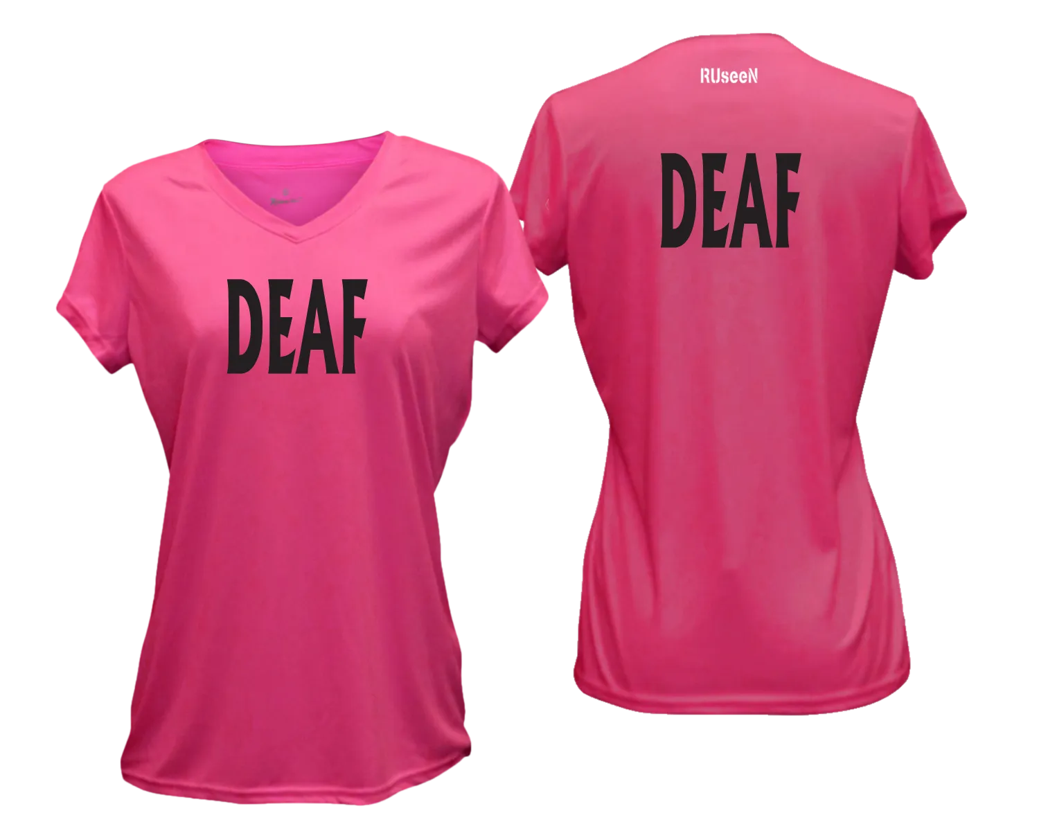 Women's DEAF Short Sleeve Shirt - Reflective or Black Text